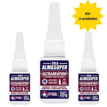 Imagem de Kit 3 und - Cola Alma Super - Ultra Rápida - 20 gramas