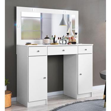 Imagem de Penteadeira Camarim 5950 03 Gavetas 02 Portas Carisma Branco Demóbile 