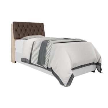 Imagem de Cabeceira Box Solteiro Isis Amarula com Capitonê Marrom