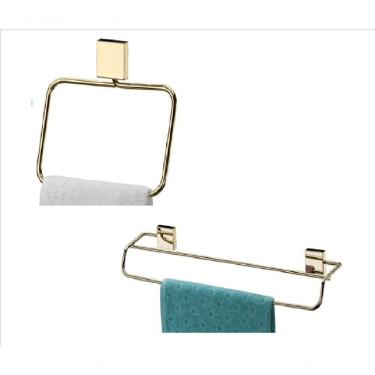 Imagem de Kit Banheiro Lavabo 2 Peças Dourado Future