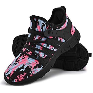Imagem de INZCOU Tênis de corrida leve, antiderrapante, academia, treino, malha respirável, Camuflagem 20, preto, 5.5 Women/4.5 Men