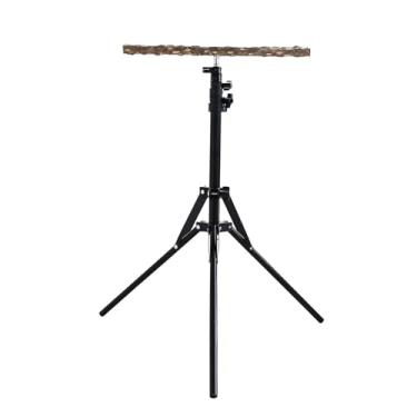 Imagem de Fenteer Brinquedo de Poleiro de Papagaio de Mastigação de Madeira Ajustável em Altura para Periquitos Tentilhões Araras