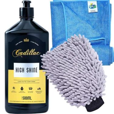Imagem de Shampoo Automotivo Com Cera Cadillac Toalha Secagem Luva