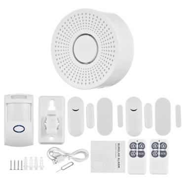 Imagem de Sistema de segurança residencial WiFi APP Notificações de monitoramento Tipo-C Fonte de alimentação Receptor sem fio Kit de controle remoto Detector de porta e janela Alarme Detector