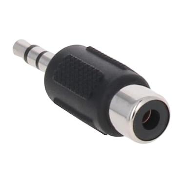Imagem de RUITEXUN Acoplador de conector adaptador TRS macho para RCA fêmea de 3,5 mm, banhado a níquel, 3,5 mm estéreo macho para RCA fêmea adaptador de áudio e vídeo
