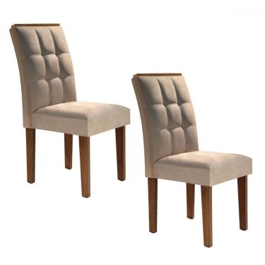 Imagem de Cadeiras Kit 2 Cadeiras Madri Chocolate/Suede Pena - Cel Móveis