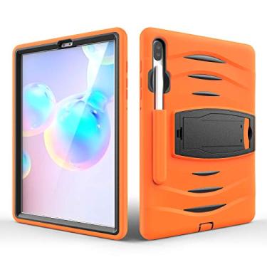 Imagem de QYiD Capa para Galaxy Tab S6 10,5 SM-T860/T865, capa protetora resistente à prova de choque de três camadas com suporte integrado e slot para caneta para Samsung Galaxy Tab S6 (2019) 10,5"
