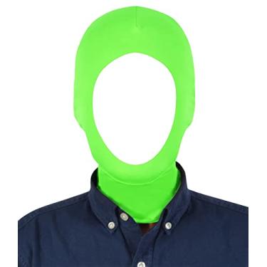 Imagem de Aniler Unisex Open Face Stretchy Costume Cosplay Zentai Hood Mask (One Size, Lime Green)