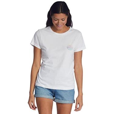 Imagem de Roxy Camiseta feminina de gola redonda boyfriend, Branca de Neve 222, XG