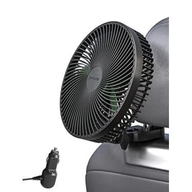 Imagem de Ventilador de resfriamento portátil de carro de 21,5 cm, ventiladores de veículos elétricos de 12 V/24 V com controle contínuo, rotação de 150°, ventilador silencioso de circulação de ar com isqueiro