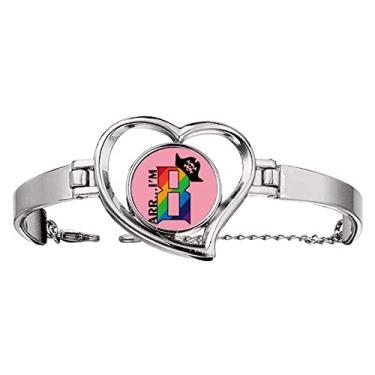 Imagem de N/A N/A Oito chapéu de pirata arco-íris arte deco pulseira moderna coração joia pulseira de arame, medium, metal