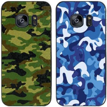 Imagem de 2 peças camuflagem impressa TPU gel silicone capa de telefone traseira para Samsung Galaxy todas as séries (Galaxy S7)