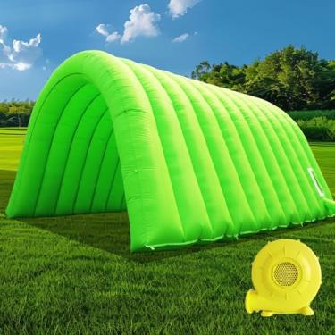 Imagem de xmaybang Túnel inflável de entrada de túnel esportivo com ventilador de entrada para barraca de futebol americano para negócios anunciar festa promoção rua, loja, supermercado, escola (verde, 25 x 25