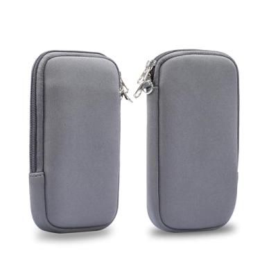 Imagem de Capa para coldre de celular 5.4 inch Neoprene Phone Sleeve,Universal Pouch Pouch Sleeve Neck Bag with Zipper Compatible with iPhone 12 Mini/13 Mini/SE 2020/11Pro/XS/X/8/6,W Neck Strap(Gris)