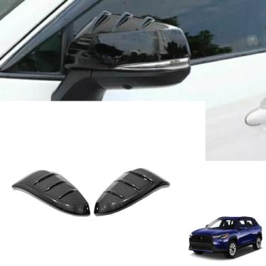 Imagem de SJBNKJYXGSLULU Capa de espelho retrovisor para Toyota Corolla Cross 2020-2025 com barras verticais para porta lateral do carro