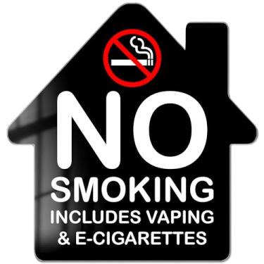 Imagem de Sinais de proibição de fumar para casa, placas de não fumar para negócios, placas de acrílico autoadesivas Airbnb 14,5 cm x 15,2 cm - PZC035