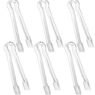Imagem de Pinças de plástico para servir, 6 peças de pinças de plástico transparente para cozinha, pinças descartáveis de plástico buffet para servir alimentos gelo, salada, buffet, biscoitos de churrasco (16
