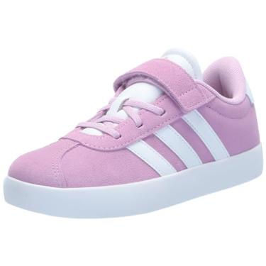 Imagem de adidas Tênis infantil unissex Vl Court 3.0 Hook & Loop, Bliss Lilás/Branco/Cinza, 15