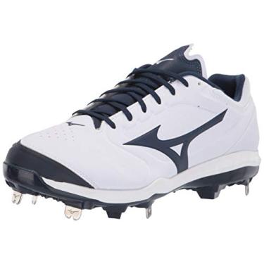 Imagem de Mizuno Tênis de softbol feminino Sweep 5 Cleat, Branco/Azul marinho, 41