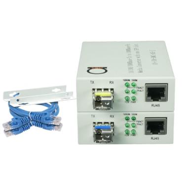 Imagem de Conversor de mídia Gigabit Bi-Di de fibra única LC WDM - Módulo de fibra integrado 20 km (12,42 milhas) - para UTP Cat5e Cat6 10/100/1000 RJ-45 - Gigabit de detecção automática ou velocidade rápida Ethernet - 1 par