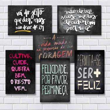 Imagem de Kit Com 7 Placas Em Mdf - Frases Motivacionais - R+ Adesivos