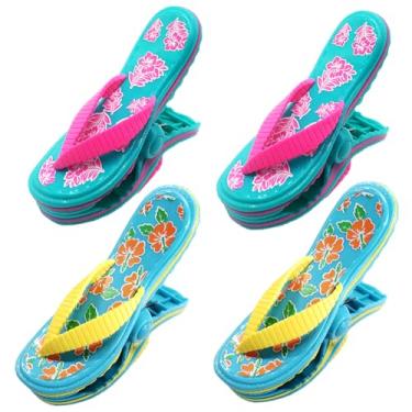 Imagem de Kirmoo Pacote com 4 clipes de toalha de praia para cadeiras de praia, piscina e cruzeiro, diversão jumbo resistente, alfinetes de roupas de plástico para pendurar grampos de toalha de praia suportes