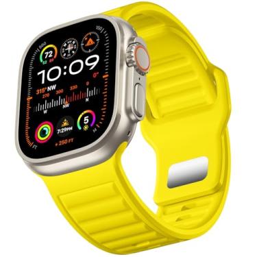 Imagem de Negatta Pulseira esportiva de substituição de silicone macio à prova d'água de 49 mm para Apple Watch Ultra 2 Series 10 de 46 mm 9/8/7 de 45 mm SE2/SE/6/5/4 de 44 mm 3/2/1 de 42 mm