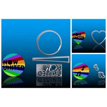 Imagem de Cortador Kit Now United Logo Notas Musicais Coração 8 Cm