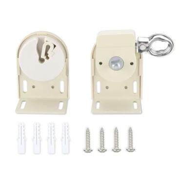 Imagem de Medduw Peças de reposição para para-sol, suporte de montagem de persiana atualizado, kit de manivela sem fio, adequado para guarda-sóis externos Coolaroo e persianas externas. (bege, suporte sem fio)