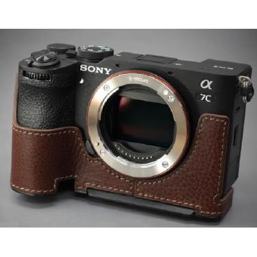 Imagem de Capa para câmera e placa de cauda de andorinha de couro genuíno da LIM'S para Sony A7CII A7CR A7C2 [marrom]