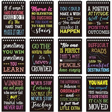 Imagem de Blocos de anotações inspiradores, 12 cadernos de bolso pequenos, cadernos motivacionais, cadernos inspiradores para escola, escritório, casa, presentes de viagem (10 x 15 cm)