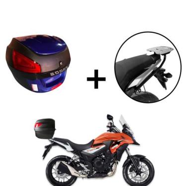 Imagem de Baú Bauleto 29 Litros  + Suporte baú Superior CB 500x 2013+ - AWA, Azu