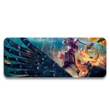 Imagem de Mouse Pad Gamer The Witcher Geralt e Glifo - EMPIRE GAMER, 90cm x 35cm