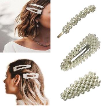 Imagem de Kit 12 Presilhas De Cabelo Com Pérola Acessório De Moda Fashion - Pand