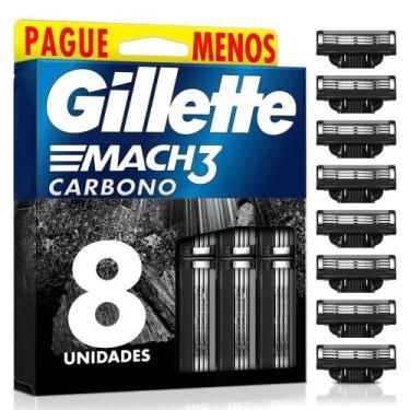 Imagem de Carga Gilette Mach 3 Carvão Carbono 8 Unidades - Gillette, 8