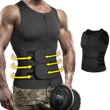 Imagem de Cinta Colete de Compressão Masculino Efeito Sauna e Corretor de Postur