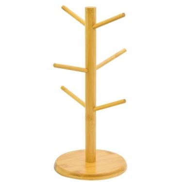 Imagem de Suporte de Bambu Para Pendurar Canecas Xícaras Redondo 6020 - Livon