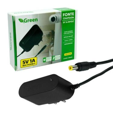Imagem de Fonte Dc Chaveada 5v Volt 1a Amper Real Plug P4 Bivolt C Led - GREEN, 