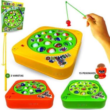 Imagem de Pescaria De Brinquedo Com 3 Varas Pega Peixe Pesca Infantil - Europio