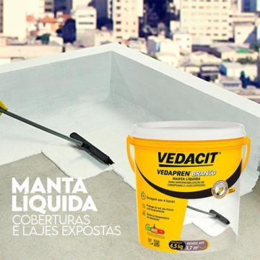 Imagem de Manta Líquida Acrílica Vedapren Branco 4,5kg Vedacit