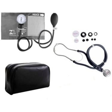 Imagem de Aparelho de Pressão Arterial + Estetoscópio Rappaport Grafite - PREMIU