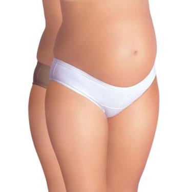Imagem de Kit com 2 Calcinhas Gestante Branco/Chocolate Love Secret 42301, Branc
