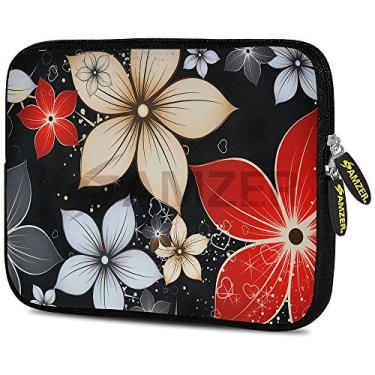 Imagem de Amzer Capa de neoprene para iPad/Tablet/e-Reader e notebooks, flores silvestres vermelho e branco (AMZ5239077)