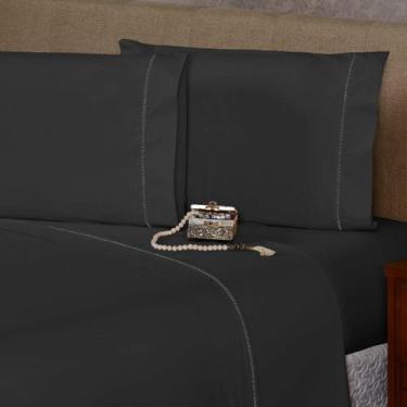 Imagem de 2 Fronhas com Ponto Palito 90cmx50cm Percal Flex 400 Fios Toque Acetin