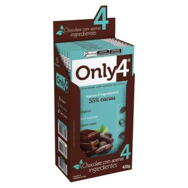 Imagem de Chocolate Vegano 55% Cacau Puro Only4 70g - Tudo Zero Leite