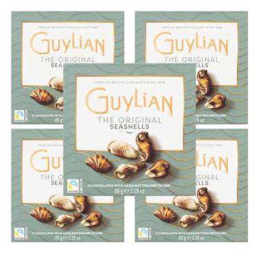 Imagem de Kit c/ 5 Caixas de Chocolate Belga Guylian Bombom Pralinê Original Cai