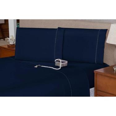 Imagem de 2 Fronhas com Ponto Palito 70cmx50cm Percal Flex 400 Fios Macio - Bem 