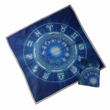 Imagem de Toalha esotérica astrológica de mesa  para jogo de tarô e adivinhação 