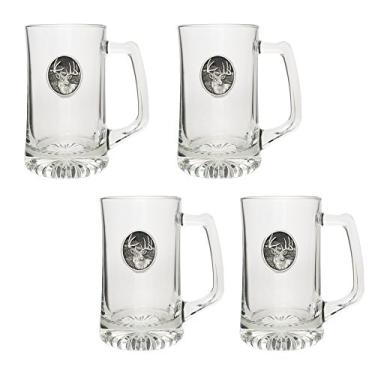 Imagem de CMC Heritage Pewter Caneca de veado com cauda branca Wildlife conjunto de 4, tamanho único