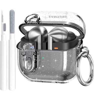 Imagem de OTOPO Capa compatível com Samsung Galaxy Bud 3 Pro/Buds3/Buds 3 FE, clipe de bloqueio transparente com kit de limpeza, capa protetora de TPU transparente para Galaxy Buds Pro 3 para homens e mulheres